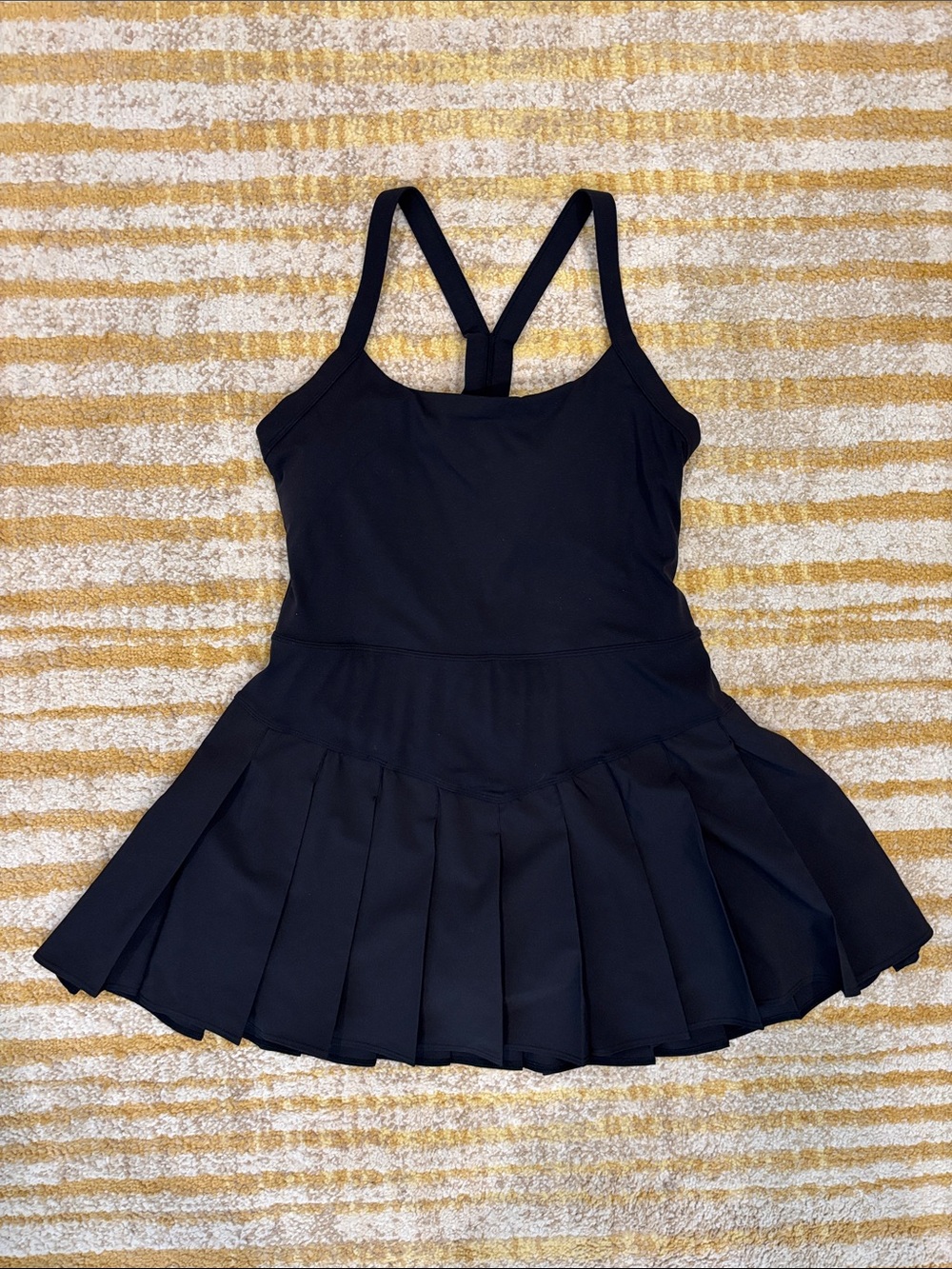 Set of 2 JoyLab Black and Blue Pleated Racerback Active Dresses Size Medium - Picture 2 of 8